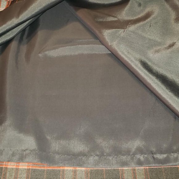 NWT "MADE IN CANADA "wool plaid asymetrical fringed wrap skirt small 6 - Picture 9 of 13